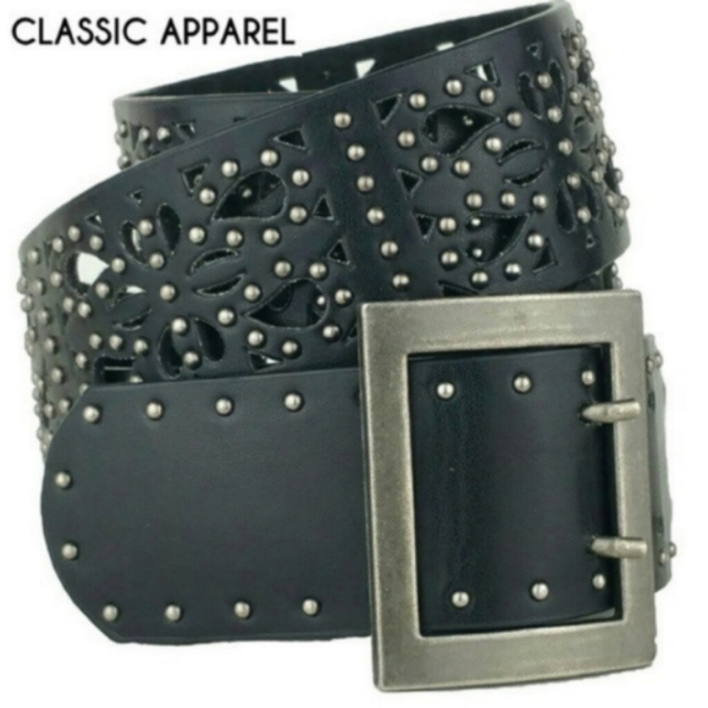 REAL LEATHER STUDDED & EMBOSSED BELT! ❤️